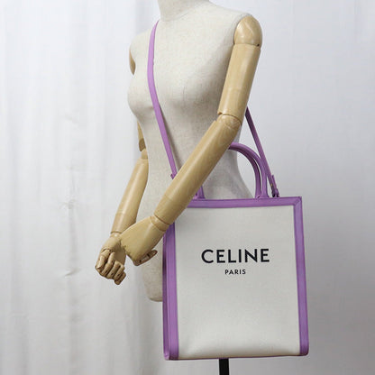 Celine Ce90162 Small Vertical Hippopotamus Tote Bag Cotton White Women