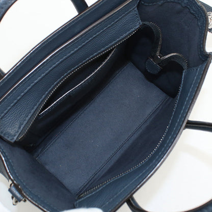 Celine 189243 Handbag Luggage Nano Shopper 2Way Handbag Leather Navy Women