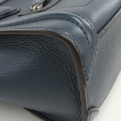 Celine 189243 Handbag Luggage Nano Shopper 2Way Handbag Leather Navy Women