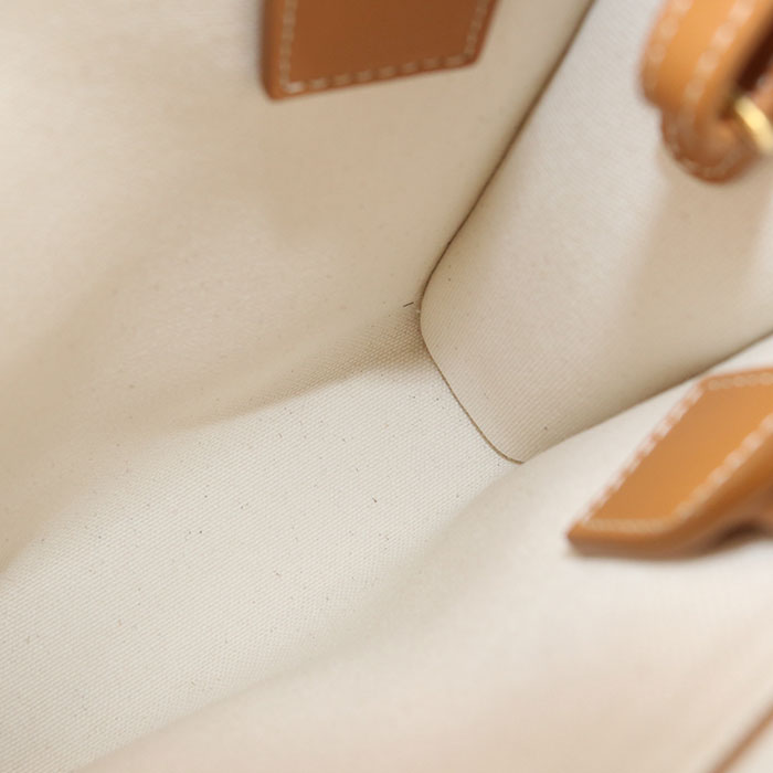 Celine 193302Bnz.02Nt Vertical Hippopotamus Handbag Canvas/Calfskin White Women