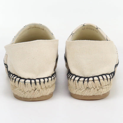 Chanel Espadrille Coco Mark Espadrille Canvas White Women