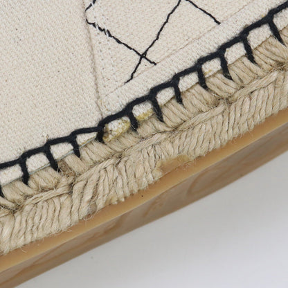 Chanel Espadrille Coco Mark Espadrille Canvas White Women