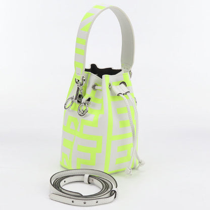 Fendi 8Bs010 Mini Montresor Diagonal Shoulder Bag Leather White Women