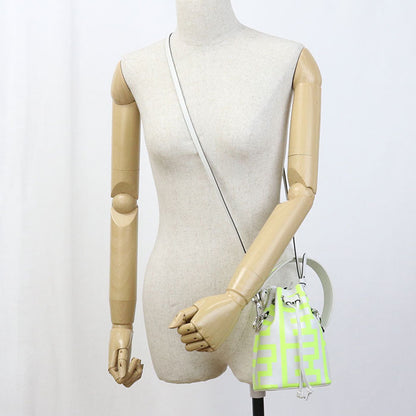 Fendi 8Bs010 Mini Montresor Diagonal Shoulder Bag Leather White Women
