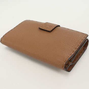 Fendi 8M0308 Sfr Continental Peekaboo Long Wallet Double Calfskin Brown