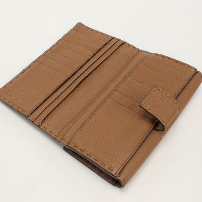 Fendi 8M0308 Sfr Continental Peekaboo Long Wallet Double Calfskin Brown