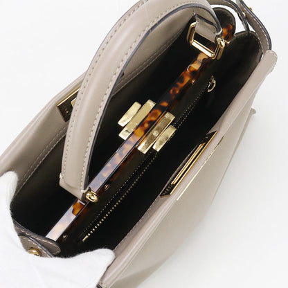 Fendi 8Bn290 3Zl F0E65 2Way Peekaboo Handbag Leather Gray Women