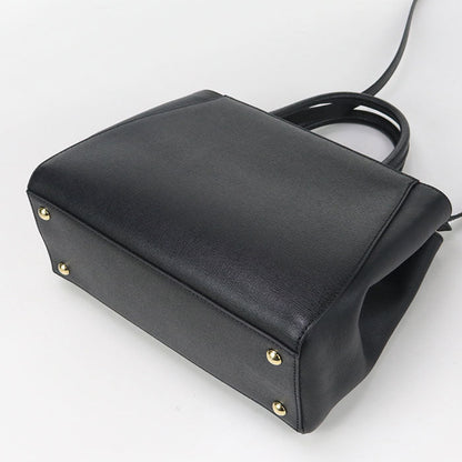 Fendi 8Bh253 Tote Bag Petit Two-Jour 2Way Handbag Leather Black Women