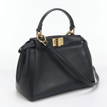 Fendi Fe92924 2Way Peek-A-Boo Mini Handbag Black Women