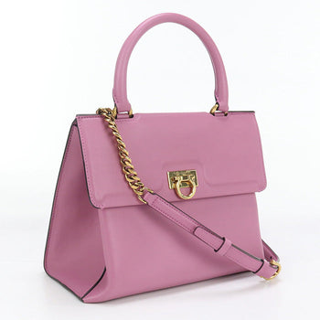 Ferragamo Fr89527 2Way Handbag Calfskin Pink Women