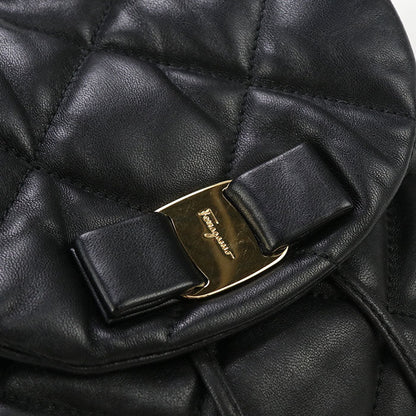 Ferragamo 21 F734 Backpack Vala Backpack Leather Black Women