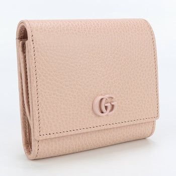 Gucci 598587 Bi-Fold Wallet Gg Marmont Double Gg Medium Wallet Leather Pink Women