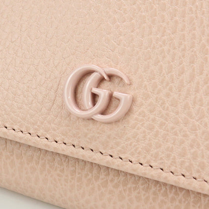 Gucci 598587 Bi-Fold Wallet Gg Marmont Double Gg Medium Wallet Leather Pink Women