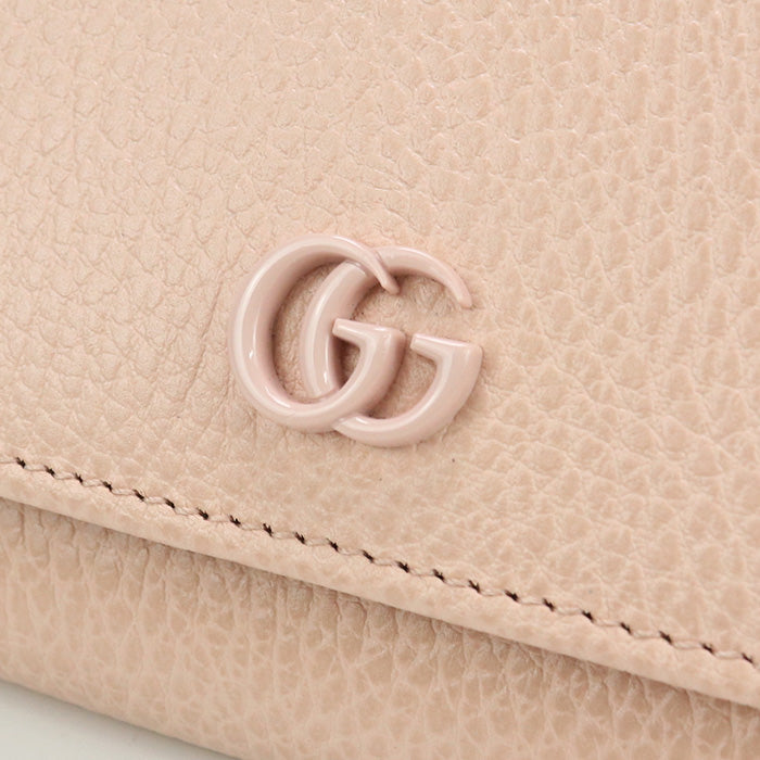 Gucci 598587 Bi-Fold Wallet Gg Marmont Double Gg Medium Wallet Leather Pink Women