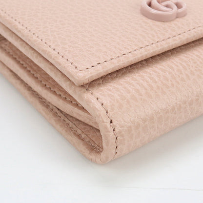 Gucci 598587 Bi-Fold Wallet Gg Marmont Double Gg Medium Wallet Leather Pink Women