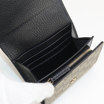 Gucci 598587 Bi-Fold Wallet Gg Marmont Double G Medium Wallet Gg Supreme Canvas, Leather Black Women