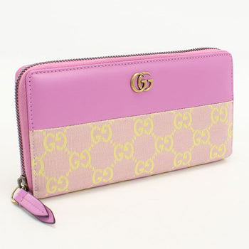 Gucci 783117 Zip Around Wallet Gg Supreme Pursezip Around Gg Canvas Pink Women