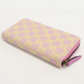 Gucci 783117 Zip Around Wallet Gg Supreme Pursezip Around Gg Canvas Pink Women