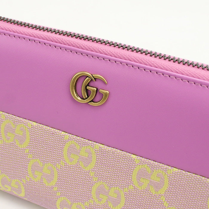 Gucci 783117 Zip Around Wallet Gg Supreme Pursezip Around Gg Canvas Pink Women