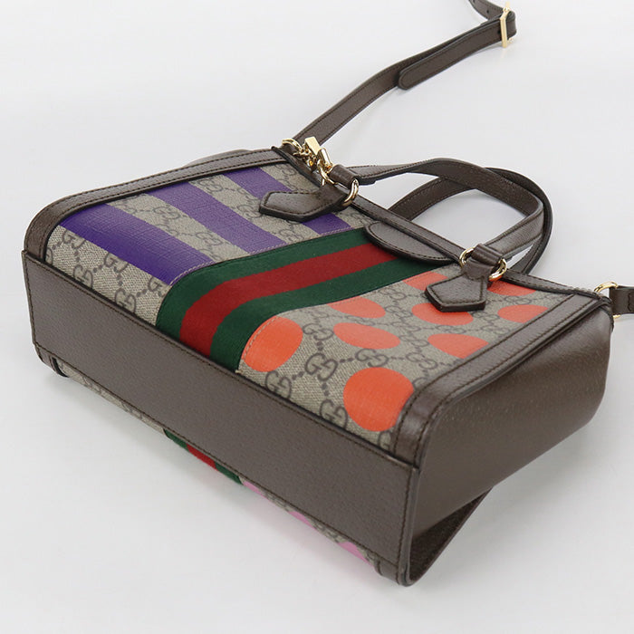 Gucci 547551 Ofidia Small 2 Way Tote Bag Tote Bag Gg Supreme Canvas, Leather Multicolor Women