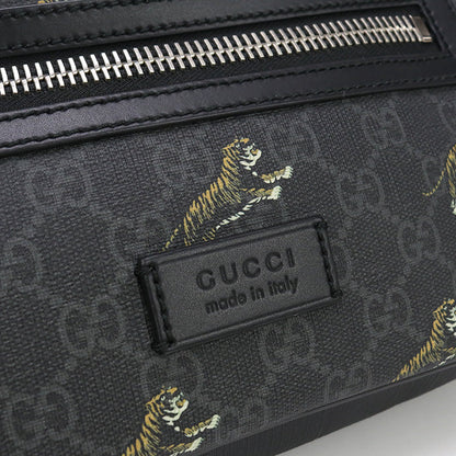 Gucci 474293 Body Bag Gg Supreme Belt Bag/Sling Bag Gg Supreme Canvas Black Mens