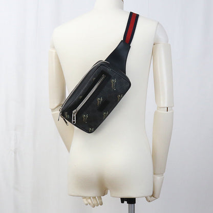 Gucci 474293 Body Bag Gg Supreme Belt Bag/Sling Bag Gg Supreme Canvas Black Mens