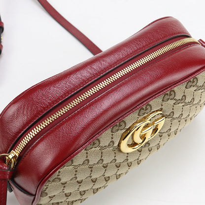 Gucci 447632 Shoulder Bag Gg Marmont Small Camera Bag Gg Canvas, Leather Beige Women