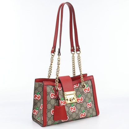 Gucci 498156 Shoulder Bag Padlock Gg Apple Chainshoulder Bag Gg Supreme Canvas, Leather Multicolor