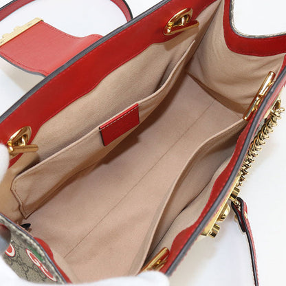 Gucci 498156 Shoulder Bag Padlock Gg Apple Chainshoulder Bag Gg Supreme Canvas, Leather Multicolor