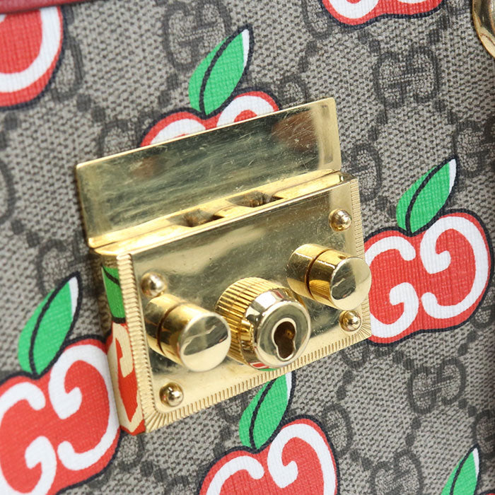 Gucci 498156 Shoulder Bag Padlock Gg Apple Chainshoulder Bag Gg Supreme Canvas, Leather Multicolor