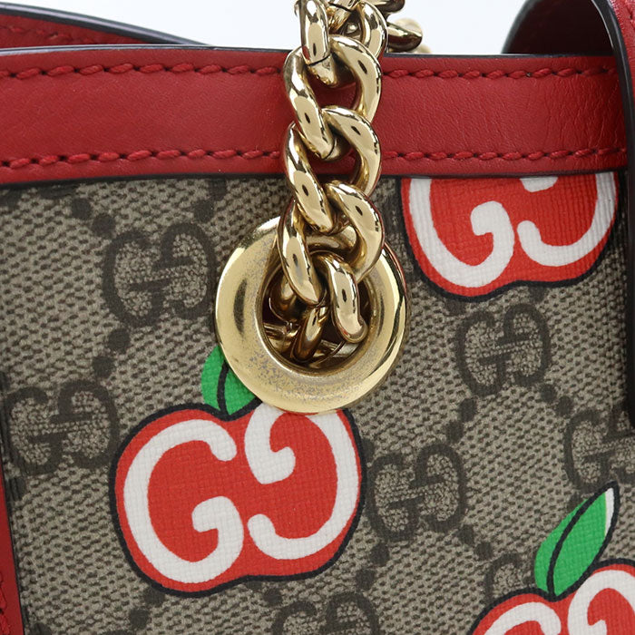 Gucci 498156 Shoulder Bag Padlock Gg Apple Chainshoulder Bag Gg Supreme Canvas, Leather Multicolor