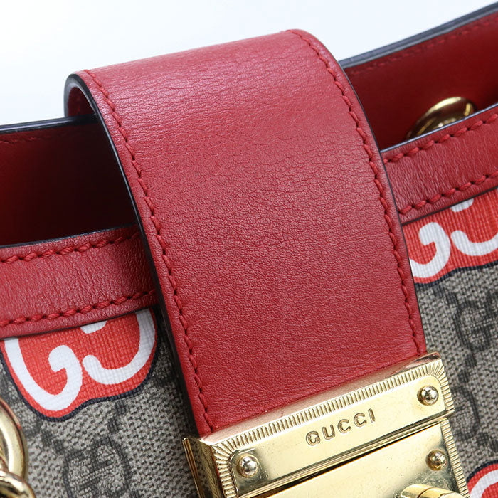Gucci 498156 Shoulder Bag Padlock Gg Apple Chainshoulder Bag Gg Supreme Canvas, Leather Multicolor
