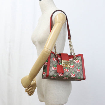 Gucci 498156 Shoulder Bag Padlock Gg Apple Chainshoulder Bag Gg Supreme Canvas, Leather Multicolor