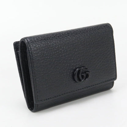Gucci Gu90972 Tri-Fold Wallet Gg Marmont Three Fold Wallet Leather Black Women