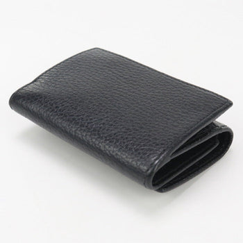 Gucci Gu90972 Tri-Fold Wallet Gg Marmont Three Fold Wallet Leather Black Women
