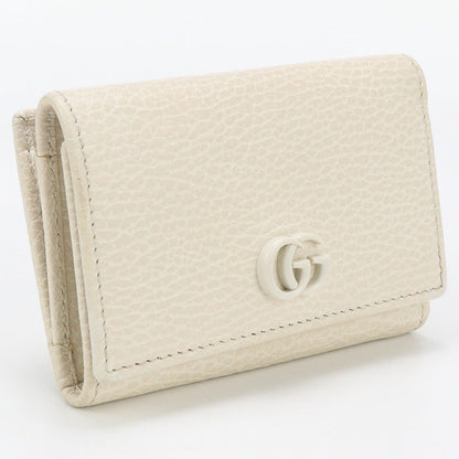 Gucci Gu92282 Gg Marmont Three Fold Wallet Leather White Women