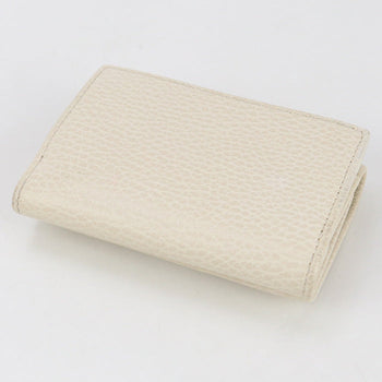 Gucci Gu92282 Gg Marmont Three Fold Wallet Leather White Women