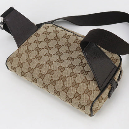 Gucci 449174 Body Bag Gg Canvas Waist Bag Canvas, Leather Beige Mens(Unisex)