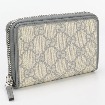 Gucci Gu92955 Zip Coin Case Gg Supreme Coin Pocket Pvc Gray Unisex