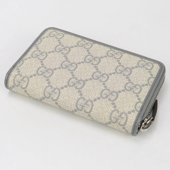 Gucci Gu92955 Zip Coin Case Gg Supreme Coin Pocket Pvc Gray Unisex