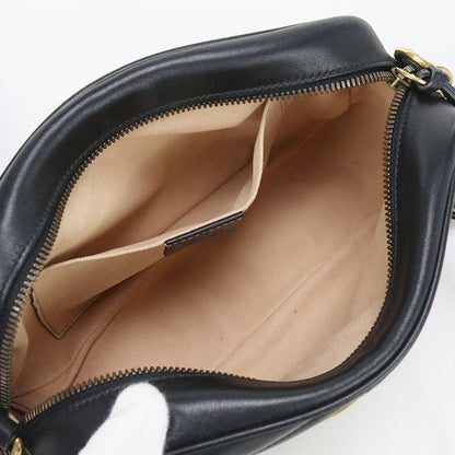 Gucci 447632 Shoulder Bag Gg Marmont Small Camera Bag Leather Black Women