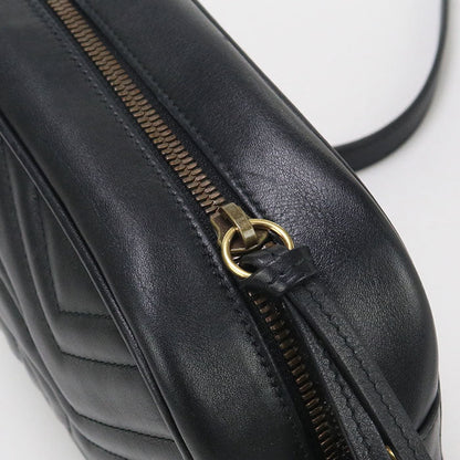 Gucci 447632 Shoulder Bag Gg Marmont Small Camera Bag Leather Black Women