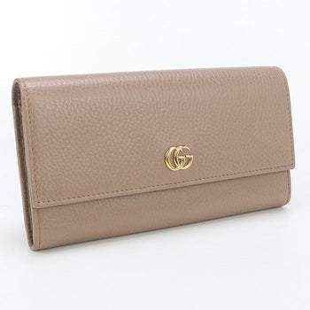 Gucci Gu93385 Continental Wallet Double G Purse Folio Leather Pink Women