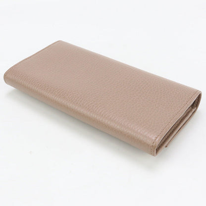 Gucci Gu93385 Continental Wallet Double G Purse Folio Leather Pink Women