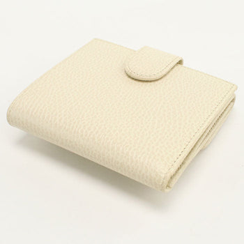 Gucci 615525 Cao0G 9522 Bi-Fold Wallet Tallarcalf Interlocking G W Hook Wallet Leather White Women