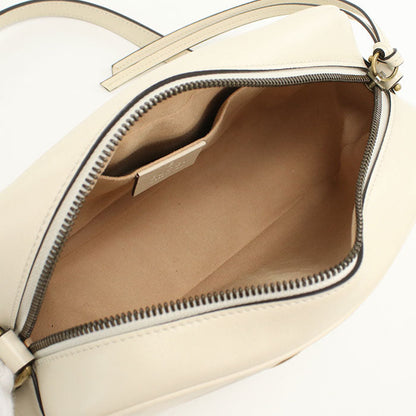 Gucci 447632 Small Camera Bag Gg Marmont Shoulder Bag Leather White Women