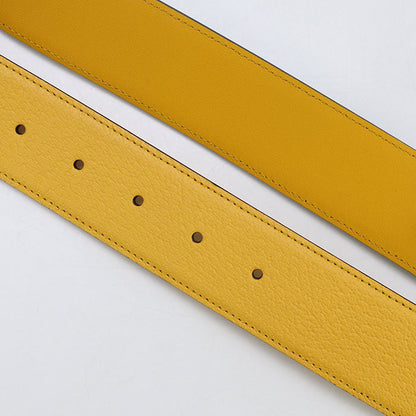 Gucci 709954 G Buckle Two-Tone Belt Belt Leather Blue Unisex