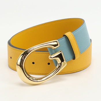Gucci 709954 By Color G Buckle Belt Leather Blue Unisex