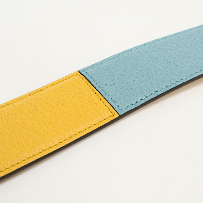 Gucci 709954 By Color G Buckle Belt Leather Blue Unisex