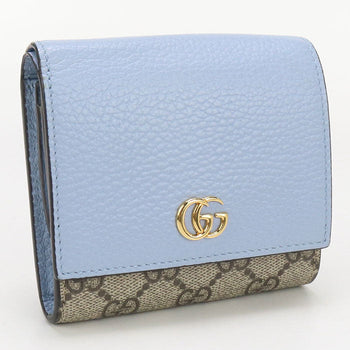 Gucci 598587 Bicolor Medium Wallet Double G Folded Wallet Gg Supreme White Women
